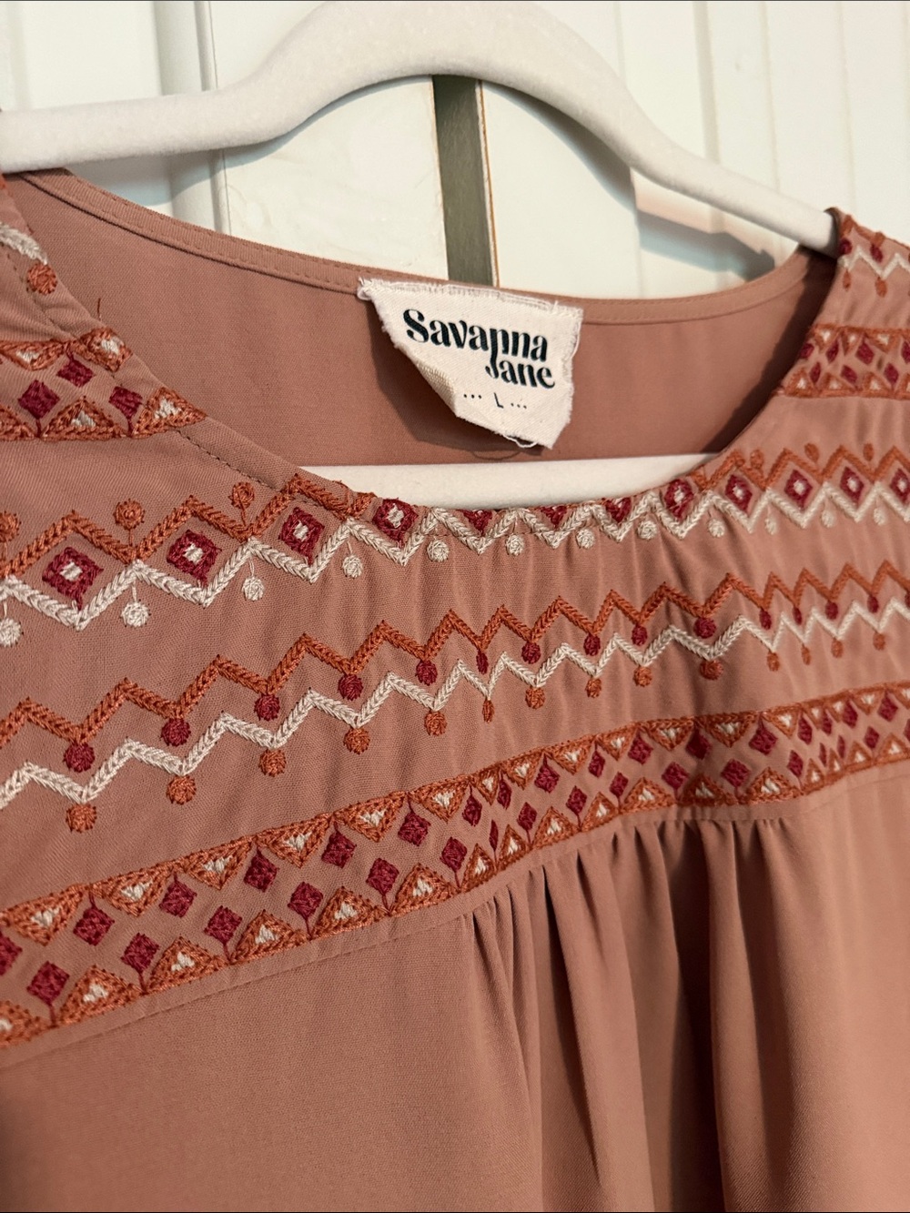 Savanna Jane Embroidered Peasant Tunic Boho - Picture 3 of 7